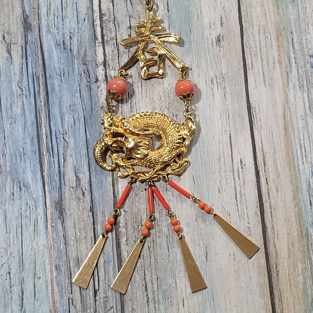Vintage Art Designer Dragon Necklace